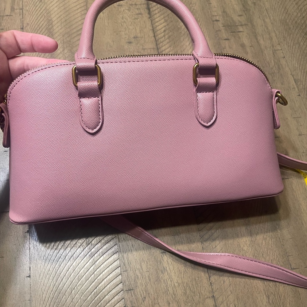EUC Steve Madden Pink Satchel Bag with Crossbody Strap and SM Bagcharm - Picture 4 of 9